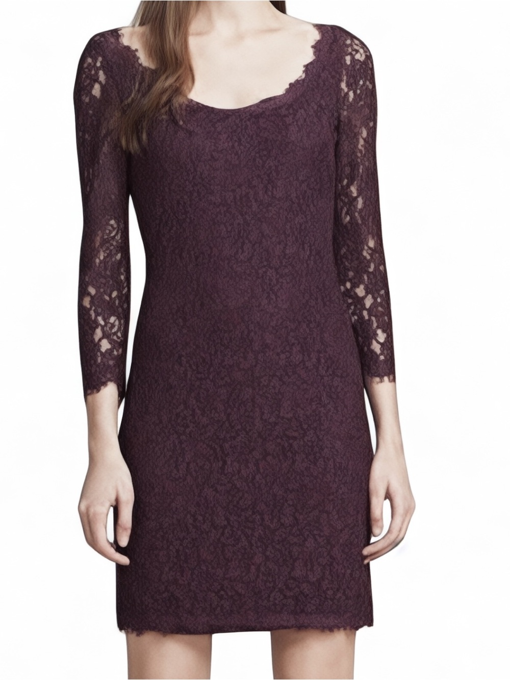 Diane von Furstenberg Plum Lace Sheath Dress